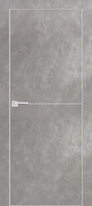 Межкомнатная дверь PX-19 AL кромка с 4-х ст. Серый бетон