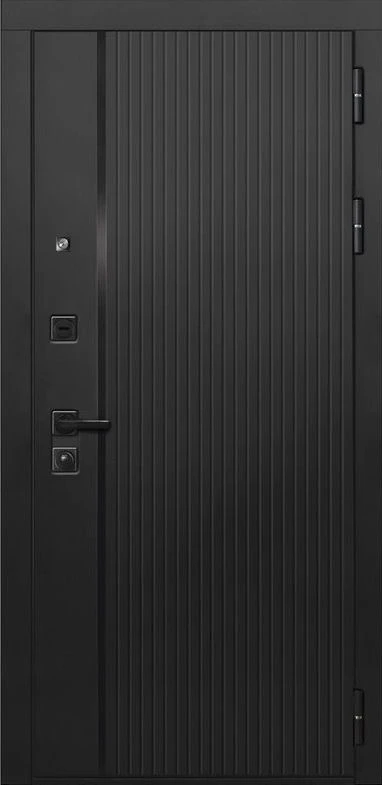 Входная дверь ДвериПРО L-45 ФЛ-659 (12мм, nussbaum+черная патина винорит) DPRO198088 внешняя сторона