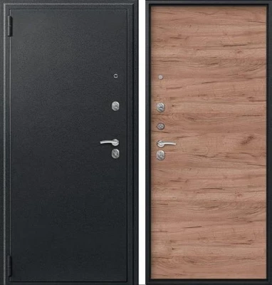 Дверь O-11 Черный сатин - Дуб табак
